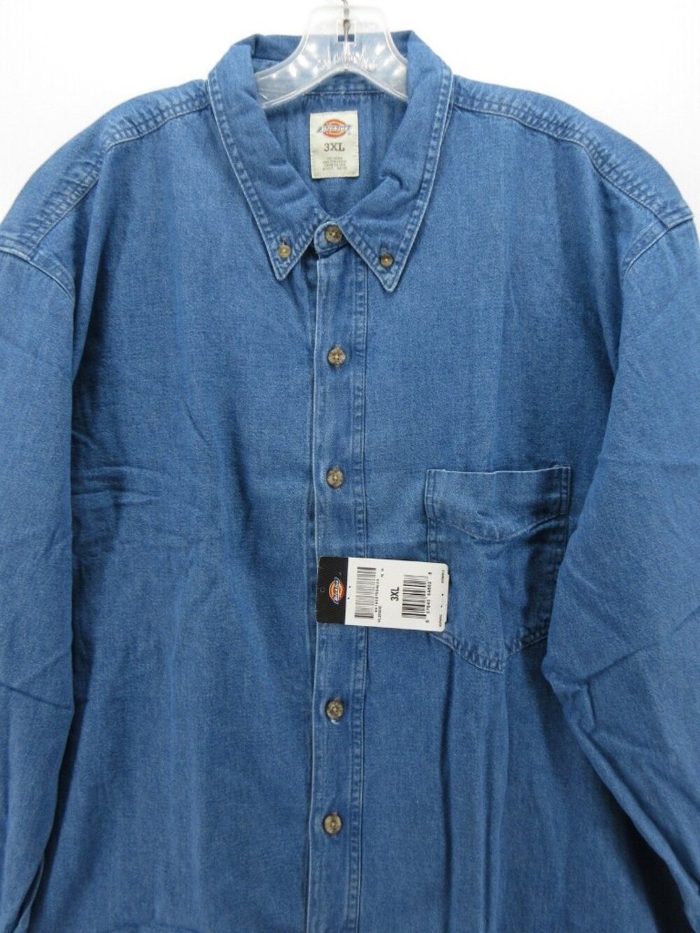 Dickies Shirt XXXL Denim Button Down Workwear Pocket Deadstock Y2K NEW - Picture 2 of 13